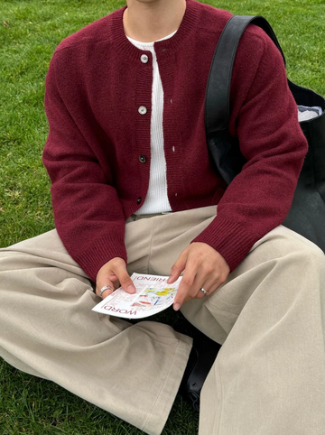 【Metanoia】韓國設計 素色簡約開衫針織外套