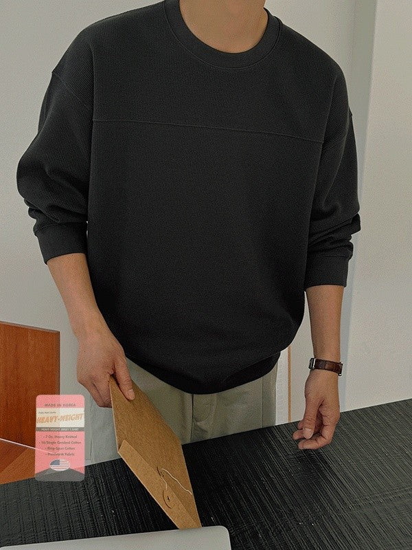 【Metanoia】🇰🇷韓製 重磅華夫格拼接長袖T恤 6色 M-XL - 1