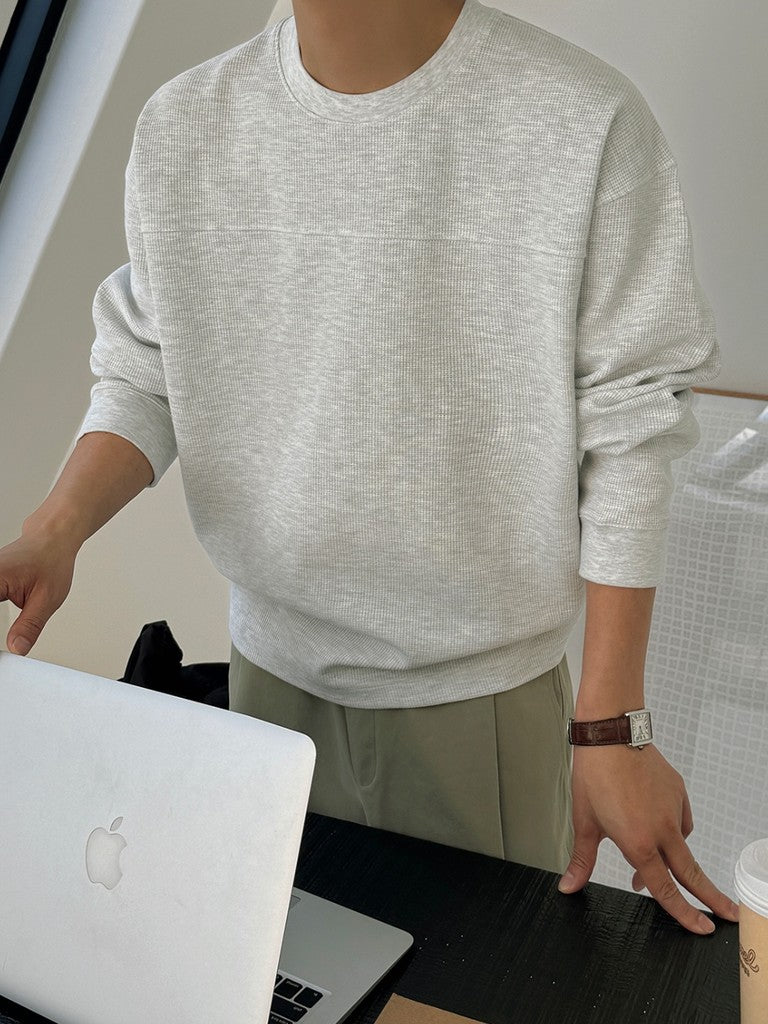 【Metanoia】🇰🇷韓製 重磅華夫格拼接長袖T恤 6色 M-XL - 1