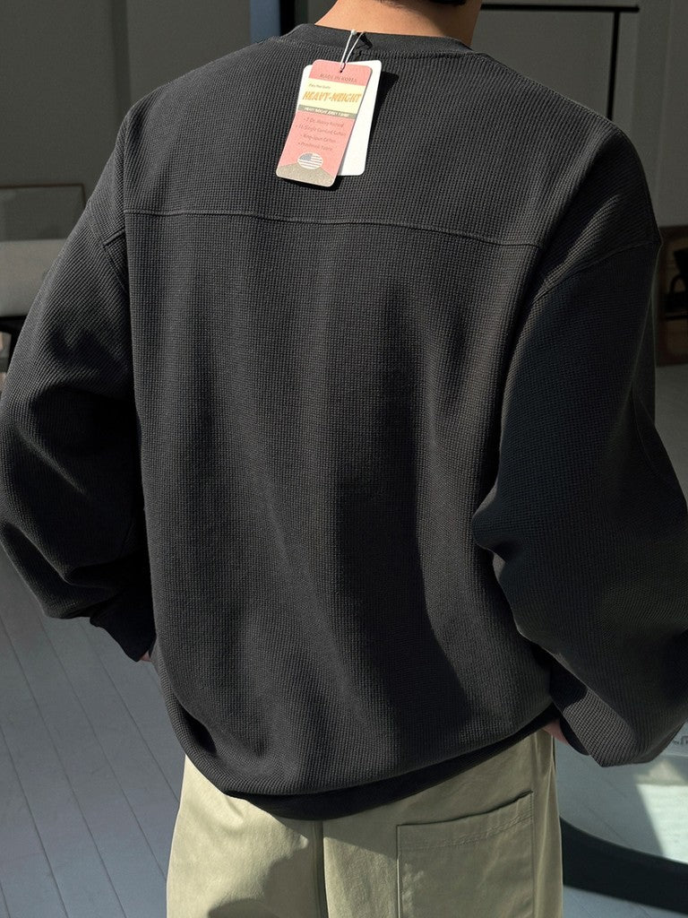 【Metanoia】🇰🇷韓製 重磅華夫格拼接長袖T恤 6色 M-XL - 11