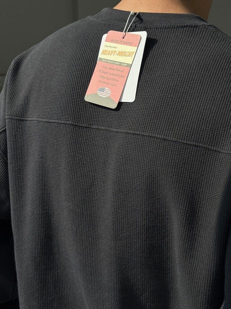 【Metanoia】🇰🇷韓製 重磅華夫格拼接長袖T恤 6色 M-XL - 10