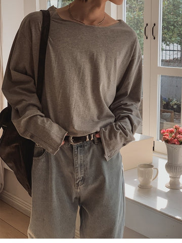 【Metanoia】🇰🇷韓製 一字領寬鬆袖口鈕扣長袖上衣 - 1