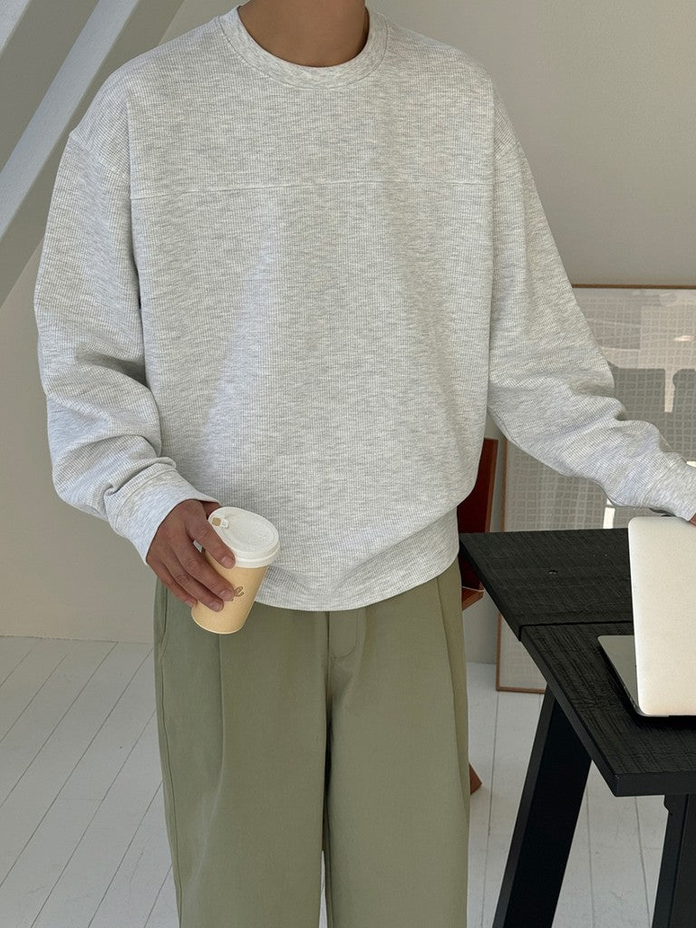 【Metanoia】🇰🇷韓製 重磅華夫格拼接長袖T恤 6色 M-XL - 4