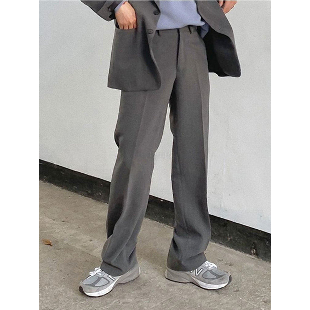 【Metanoia】🇰🇷韓製 後鬆緊寬鬆西裝落地褲 - 5