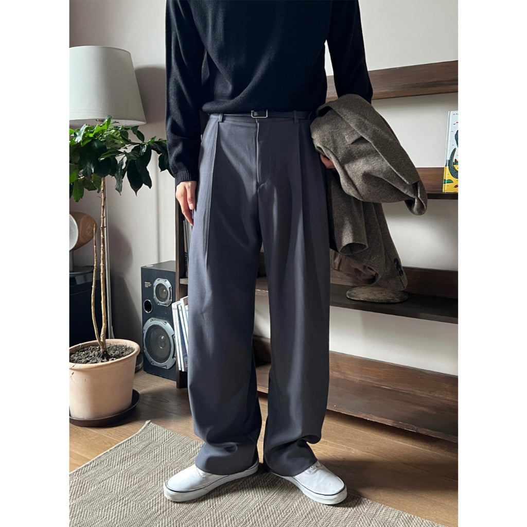 【Metanoia】🇰🇷韓製  後鬆緊落地西裝褲