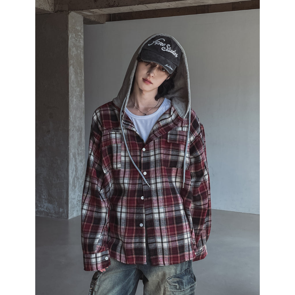 【Metanoia】🇰🇷韓製 連帽格紋外套