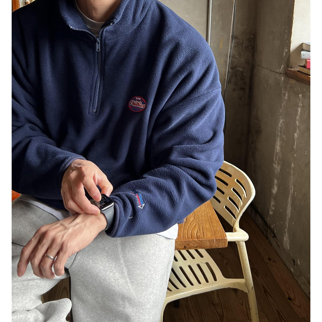 【Metanoia】🇰🇷韓製 抓絨半拉鍊大學T