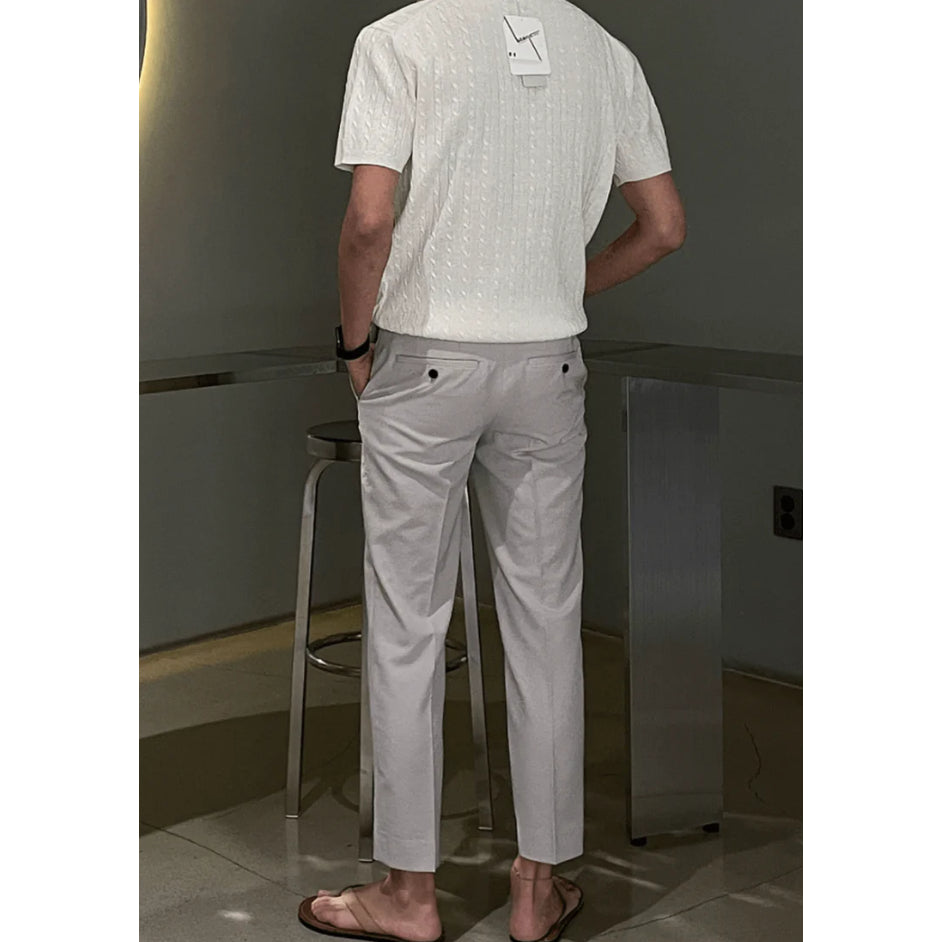 【Metanoia】韓國設計 涼感九分西裝褲