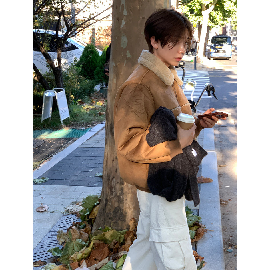 【Metanoia】🇰🇷韓製 絨面革羊羔毛翻領夾克外套