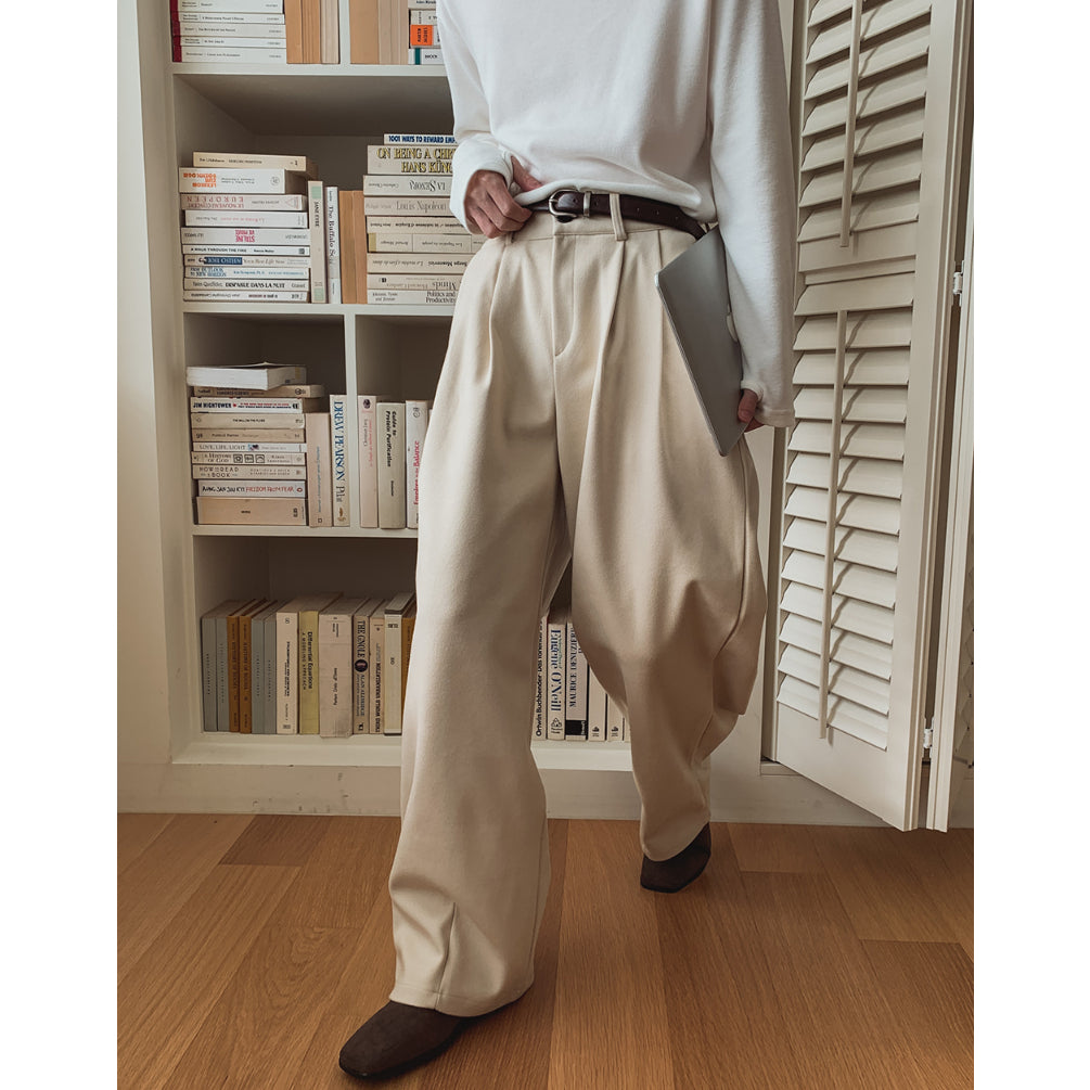 【Metanoia】🇰🇷韓製  羊毛休閒落地褲 - 1