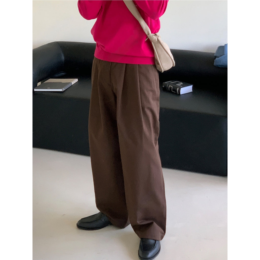 【Metanoia】🇰🇷韓製 後鬆緊卡其落地褲
