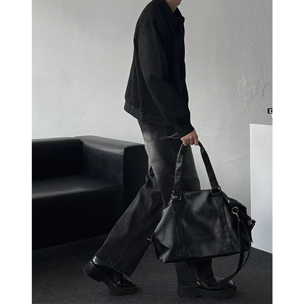 【Metanoia】韓國設計 實用波士頓皮革斜背包