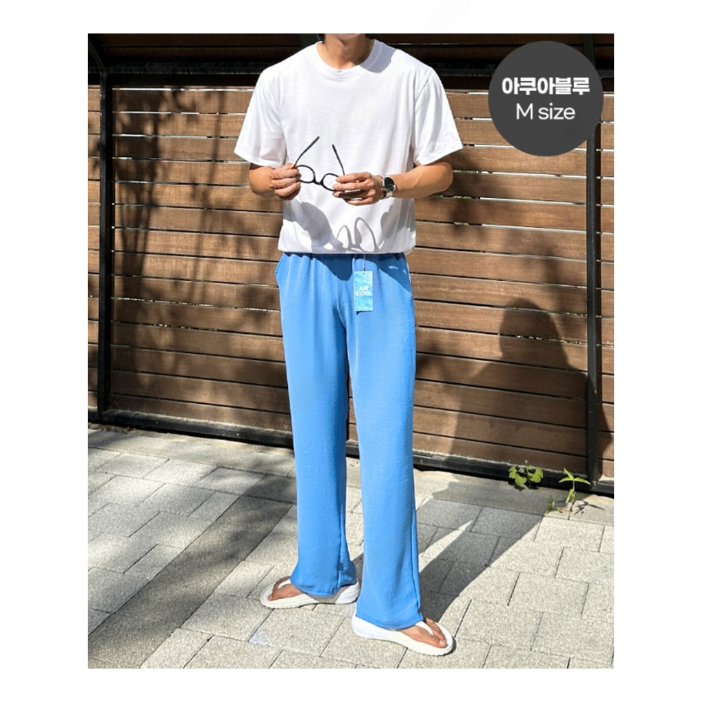 【Metanoia】韓國設計 涼感透氣亞麻落地褲