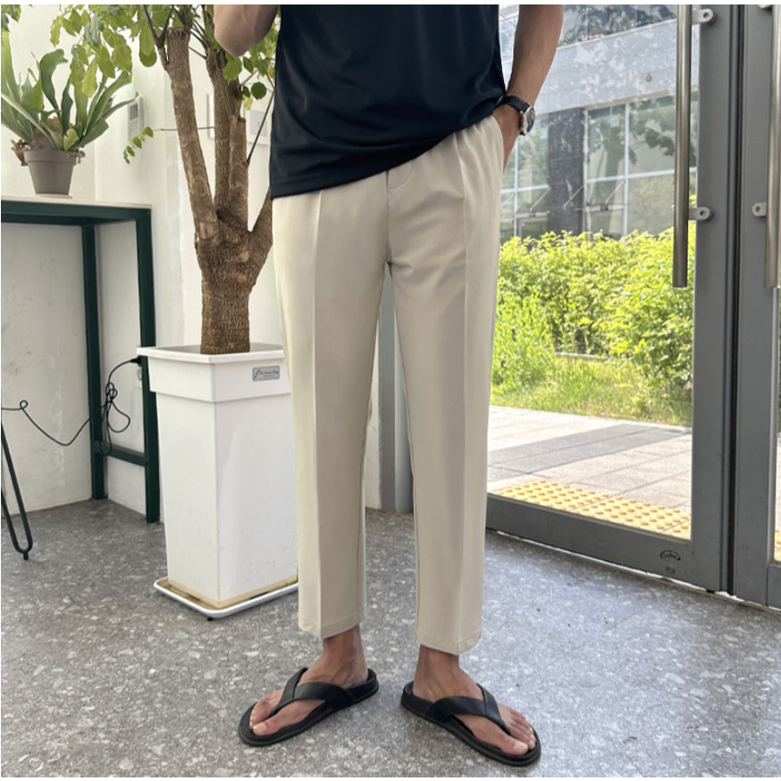 【Metanoia】韓國設計 涼感九分西裝褲