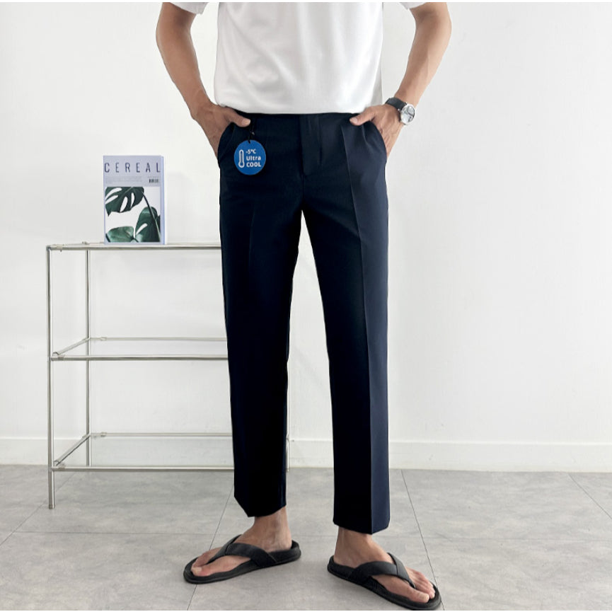 【Metanoia】韓國設計 涼感九分西裝褲