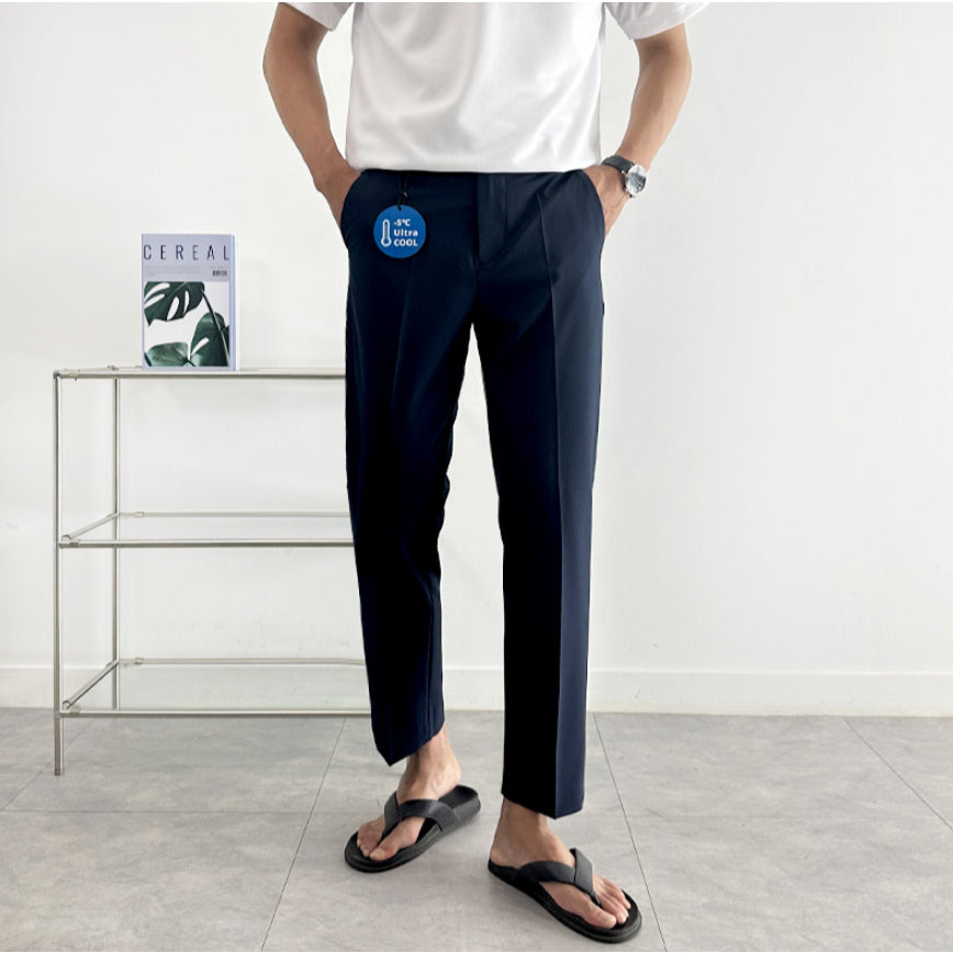 【Metanoia】韓國設計 涼感九分西裝褲