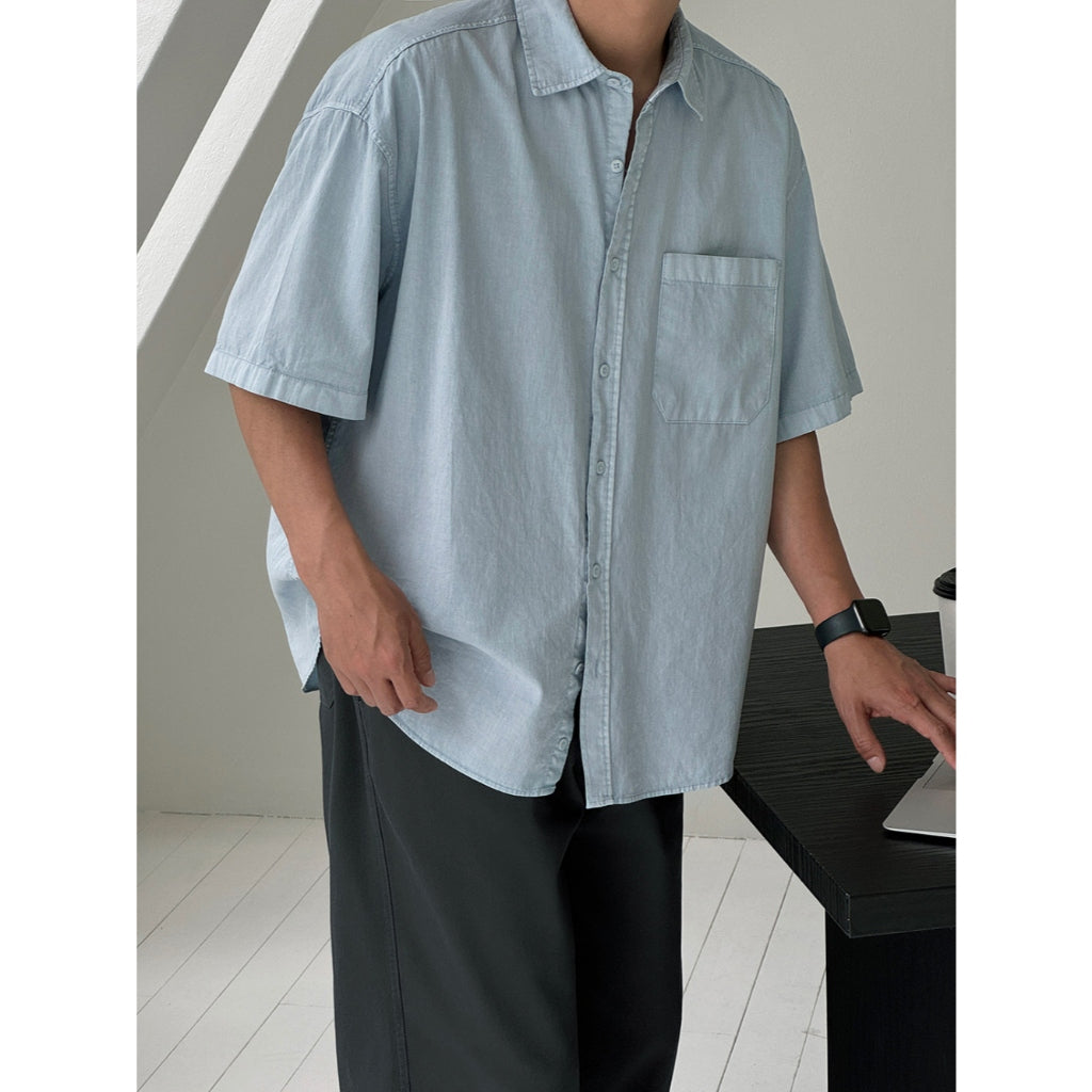 【Metanoia】🇰🇷韓製 水洗短袖襯衫 - 2