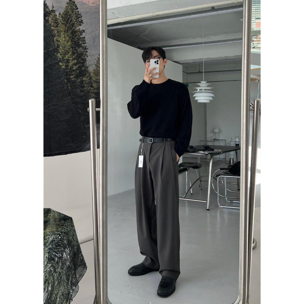 【Metanoia】🇰🇷韓製  後鬆緊落地西裝褲