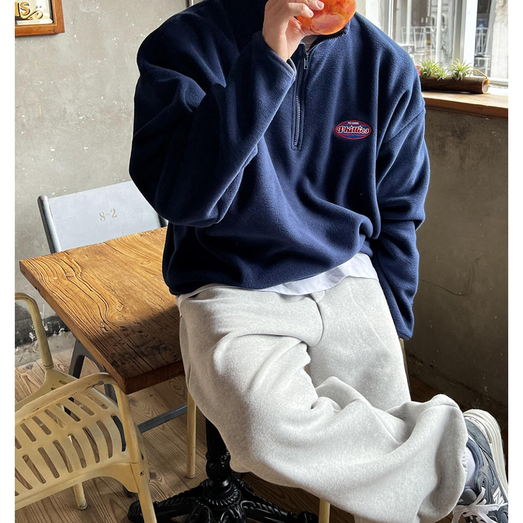 【Metanoia】🇰🇷韓製 抓絨半拉鍊大學T