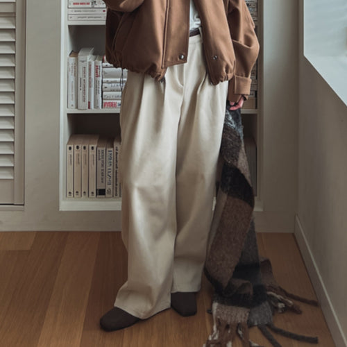 【Metanoia】🇰🇷韓製  羊毛休閒落地褲 - 1