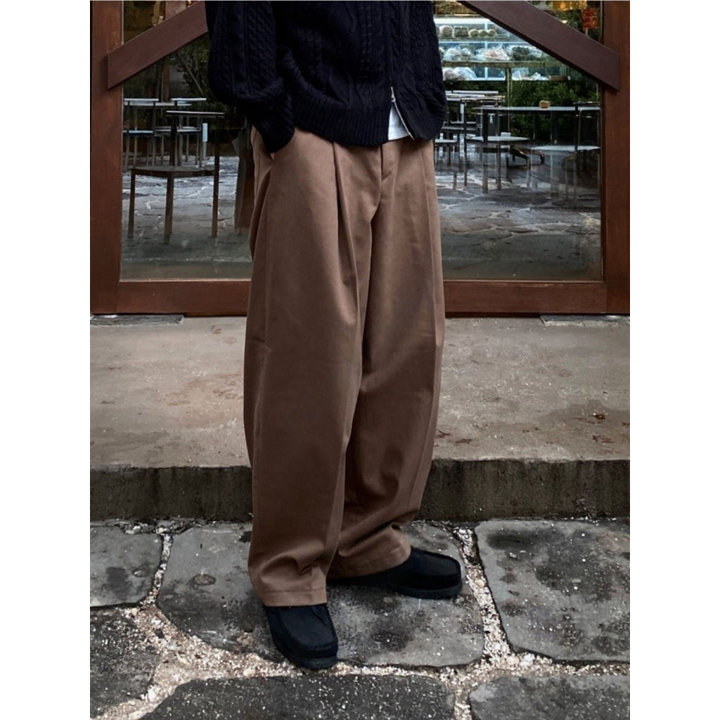 【Metanoia】🇰🇷韓製 後鬆緊卡其落地褲
