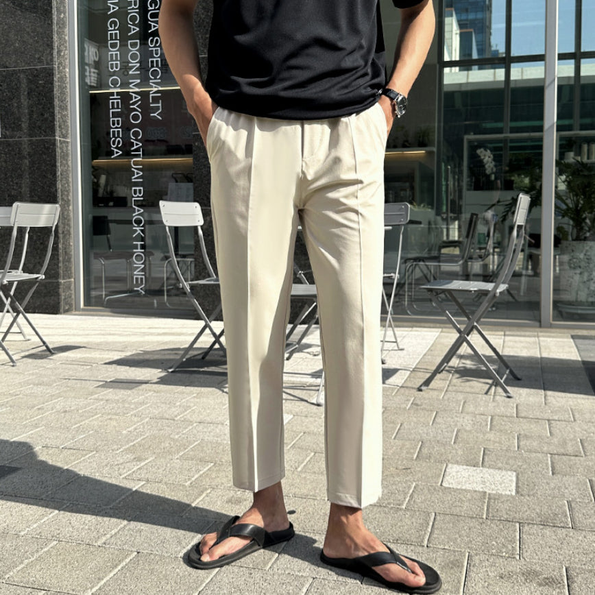 【Metanoia】韓國設計 涼感九分西裝褲