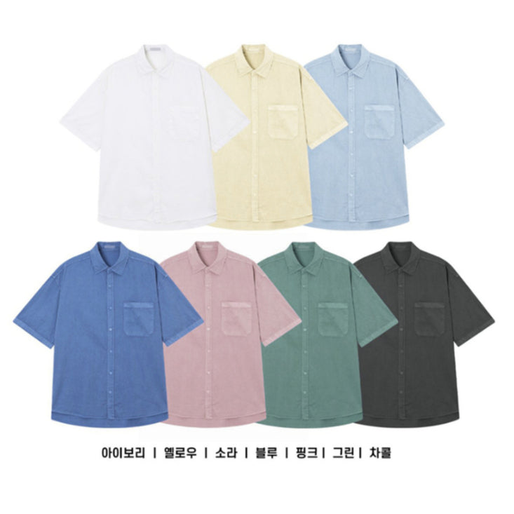 【Metanoia】🇰🇷韓製 水洗短袖襯衫 - 9