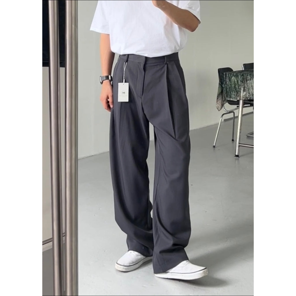 【Metanoia】🇰🇷韓製  後鬆緊落地西裝褲