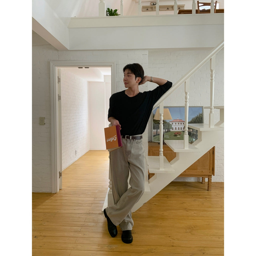 【Metanoia】韓國設計 復古落地牛仔褲