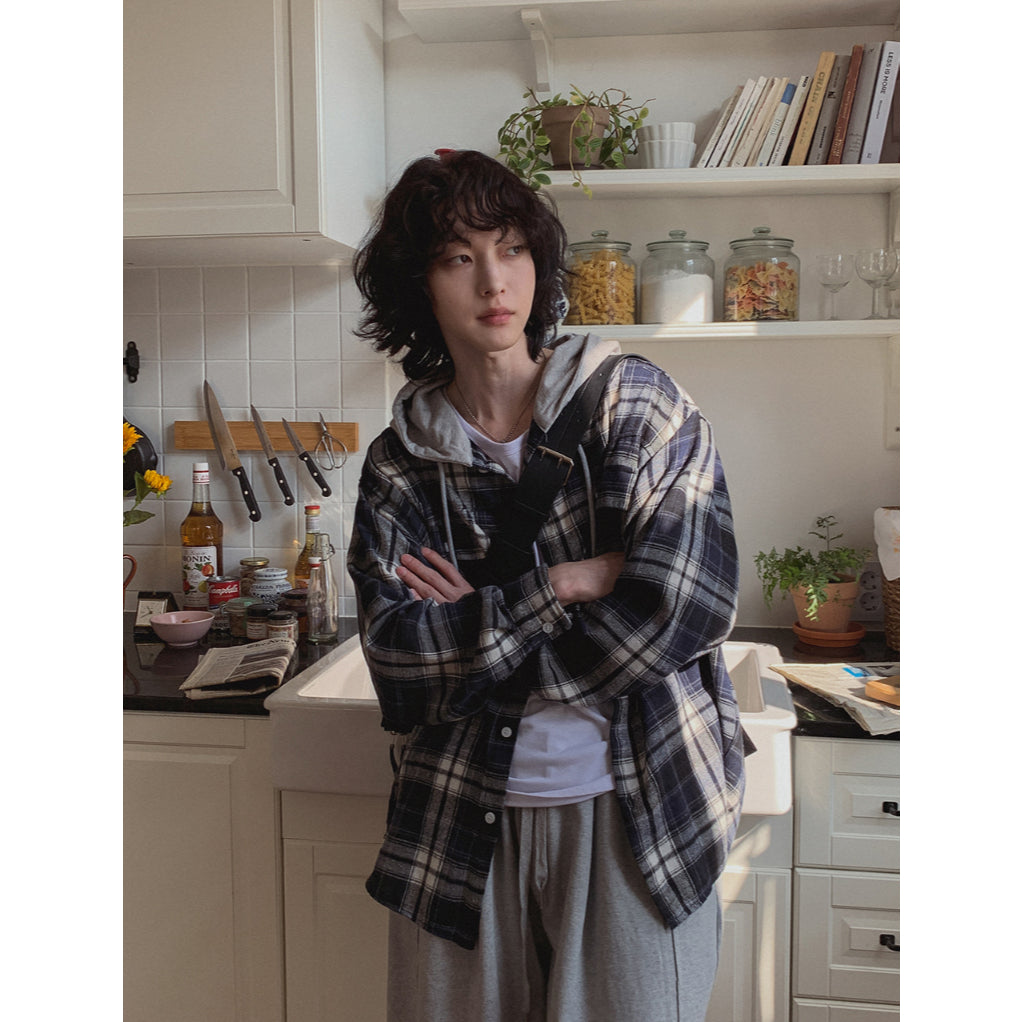 【Metanoia】🇰🇷韓製 連帽格紋外套