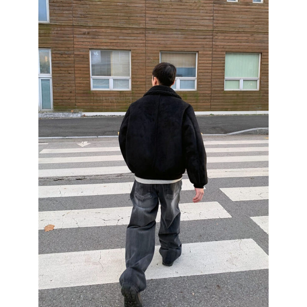 【Metanoia】🇰🇷韓製 絨面革羊羔毛翻領夾克外套