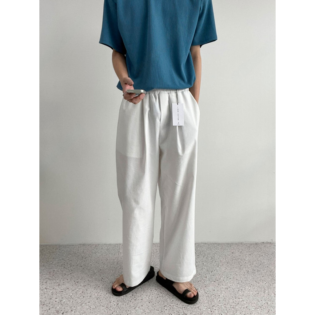 【Metanoia】韓國設計 亞麻落地褲