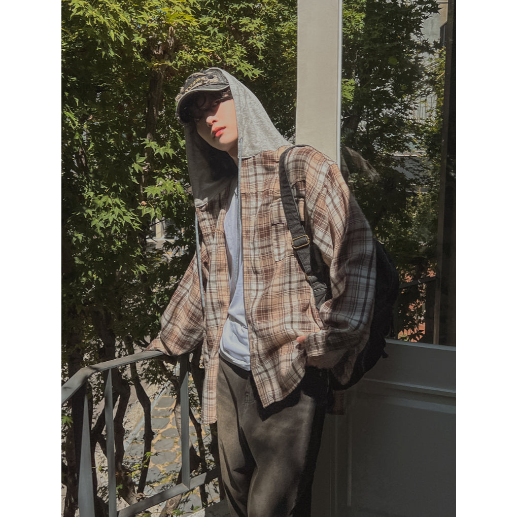 【Metanoia】🇰🇷韓製 連帽格紋外套