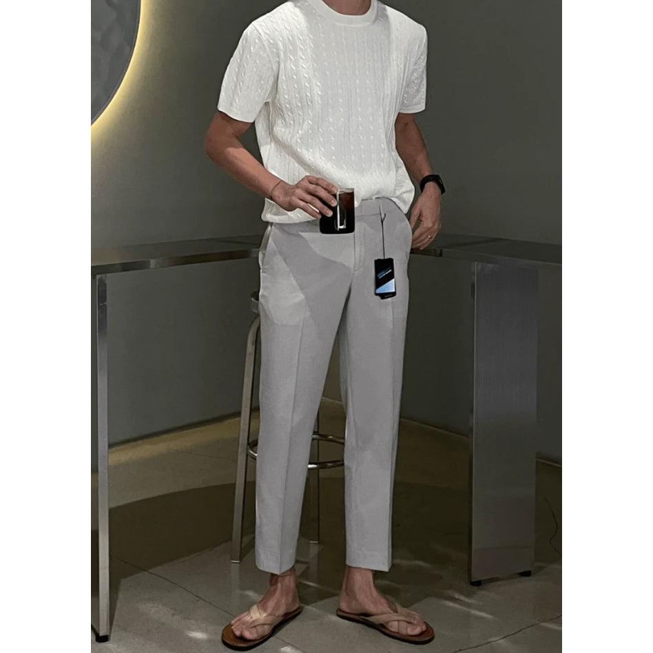 【Metanoia】韓國設計 涼感九分西裝褲