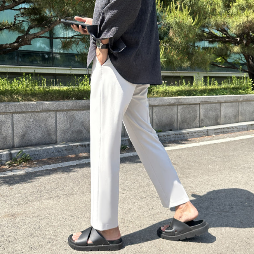 【Metanoia】韓國設計 涼感九分西裝褲