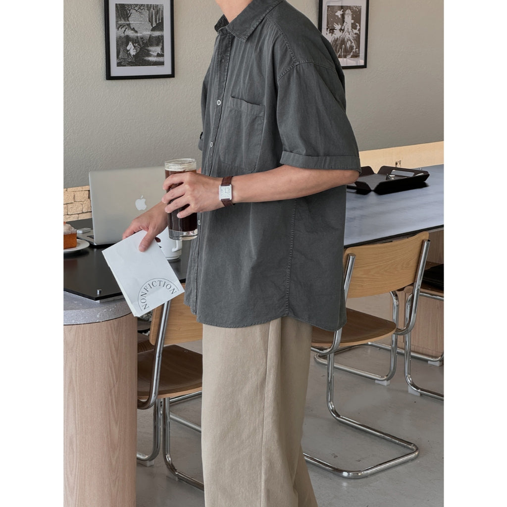 【Metanoia】🇰🇷韓製 水洗短袖襯衫 - 6
