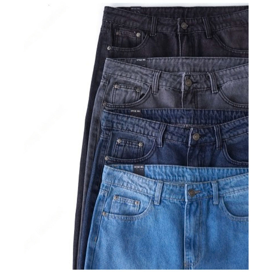 【Metanoia】韓國設計 寬鬆直筒牛仔落地褲