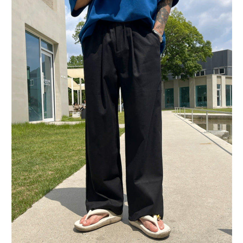 【Metanoia】韓國設計 亞麻落地褲