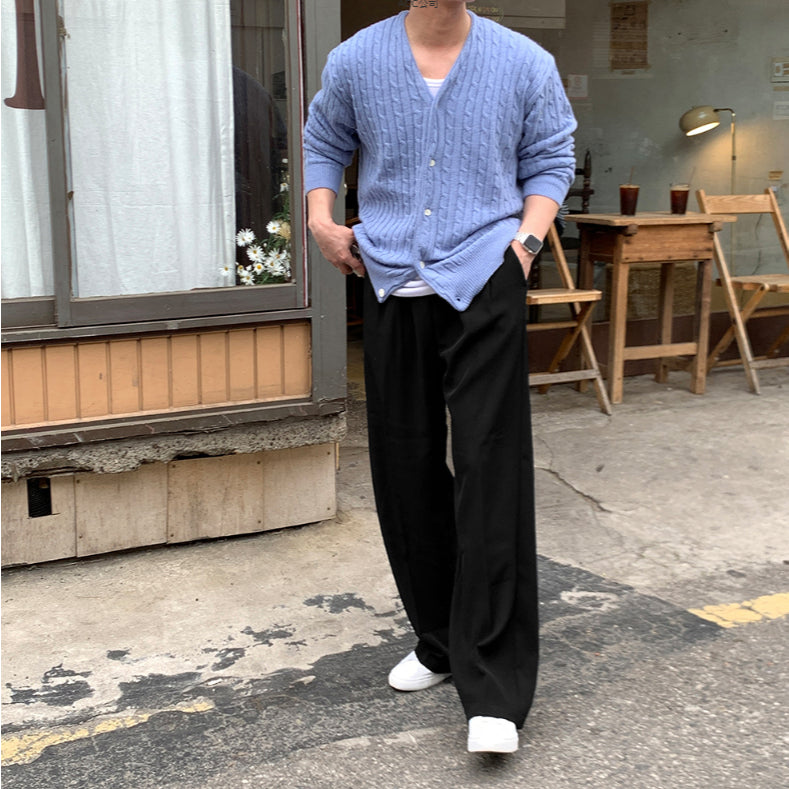 【Metanoia】韓國設計 休閒鬆緊帶落地褲