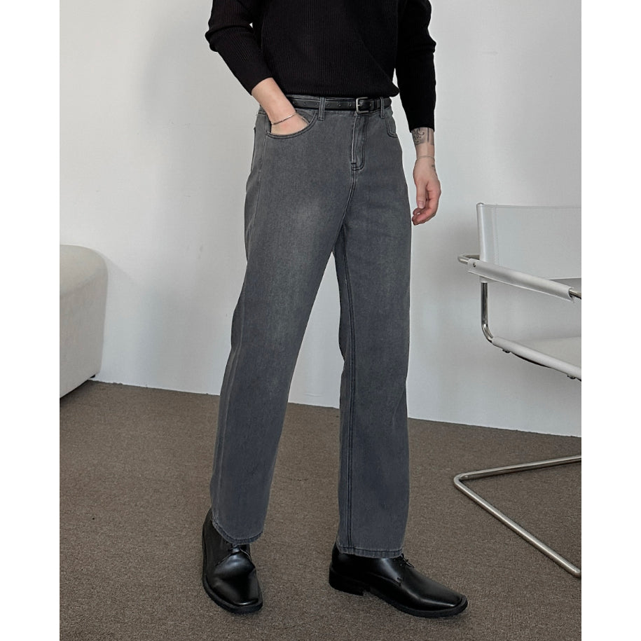 【Metanoia】韓國設計 寬鬆直筒牛仔落地褲