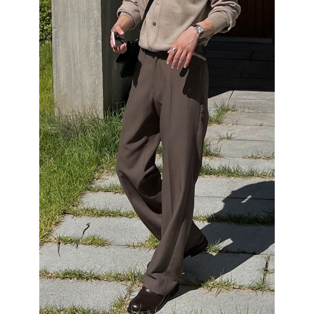 【Metanoia】🇰🇷韓製 後鬆緊寬鬆西裝落地褲 - 2