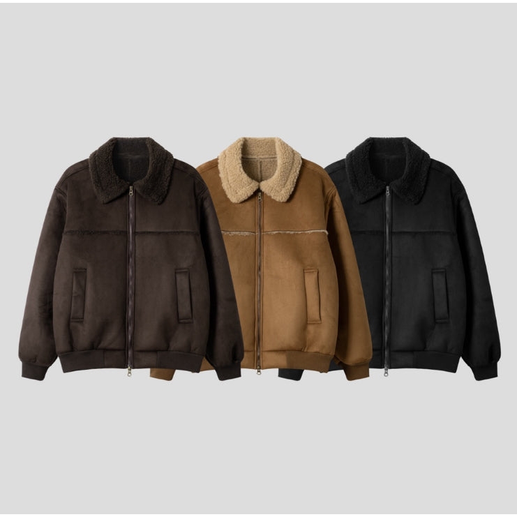 【Metanoia】🇰🇷韓製 絨面革羊羔毛翻領夾克外套