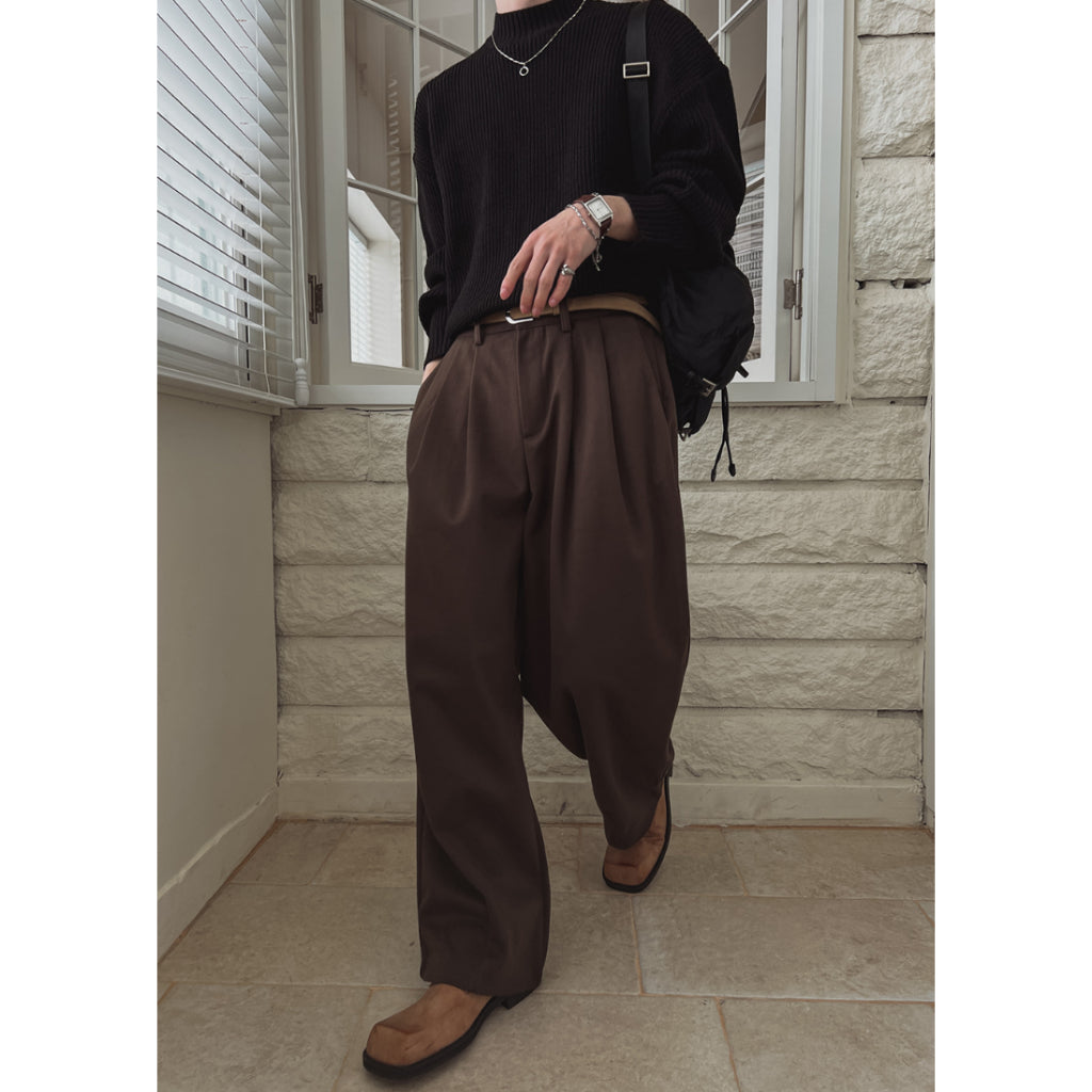 【Metanoia】🇰🇷韓製  羊毛休閒落地褲 - 5