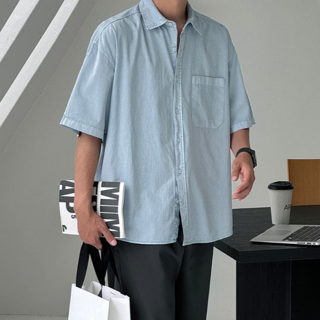【Metanoia】🇰🇷韓製 水洗短袖襯衫 - 1