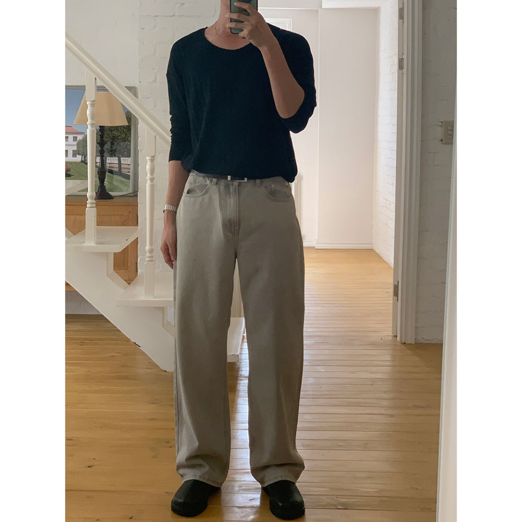 【Metanoia】韓國設計 復古落地牛仔褲