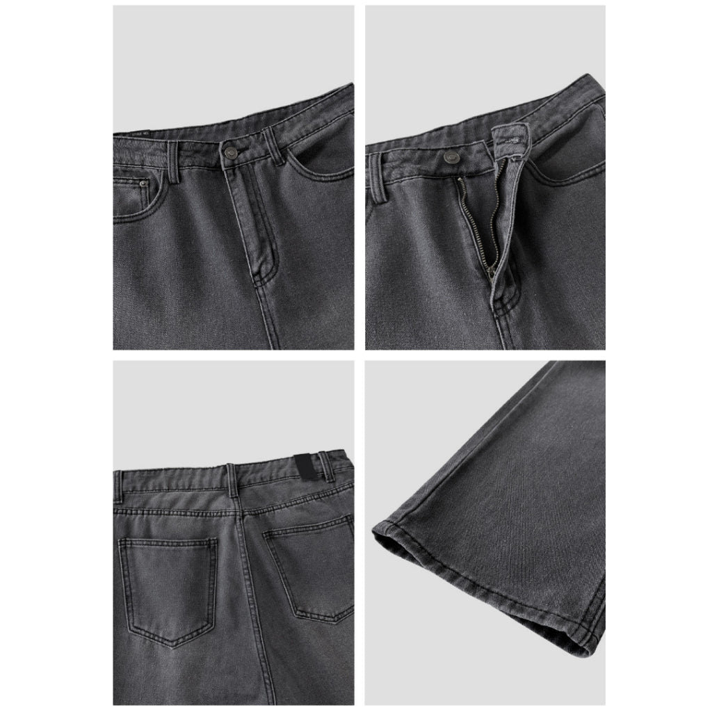 【Metanoia】韓國設計 寬鬆直筒牛仔落地褲