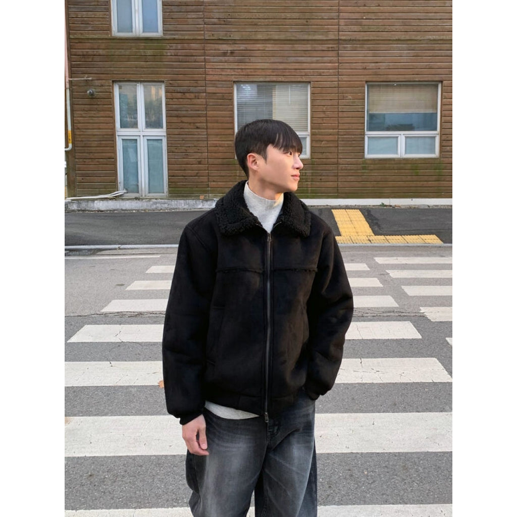 【Metanoia】🇰🇷韓製 絨面革羊羔毛翻領夾克外套