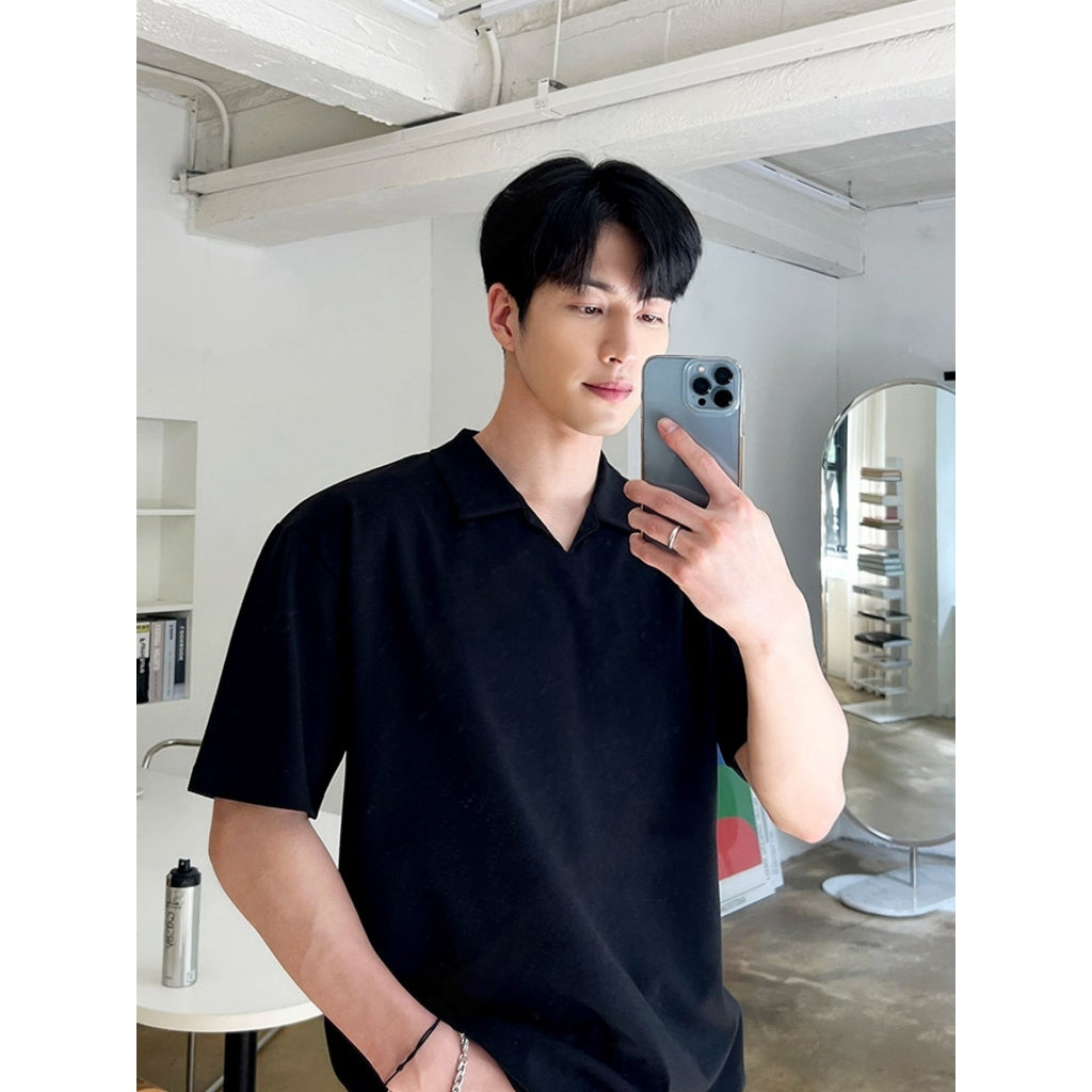 【Metanoia】🇰🇷韓製 翻領柔軟短袖上衣