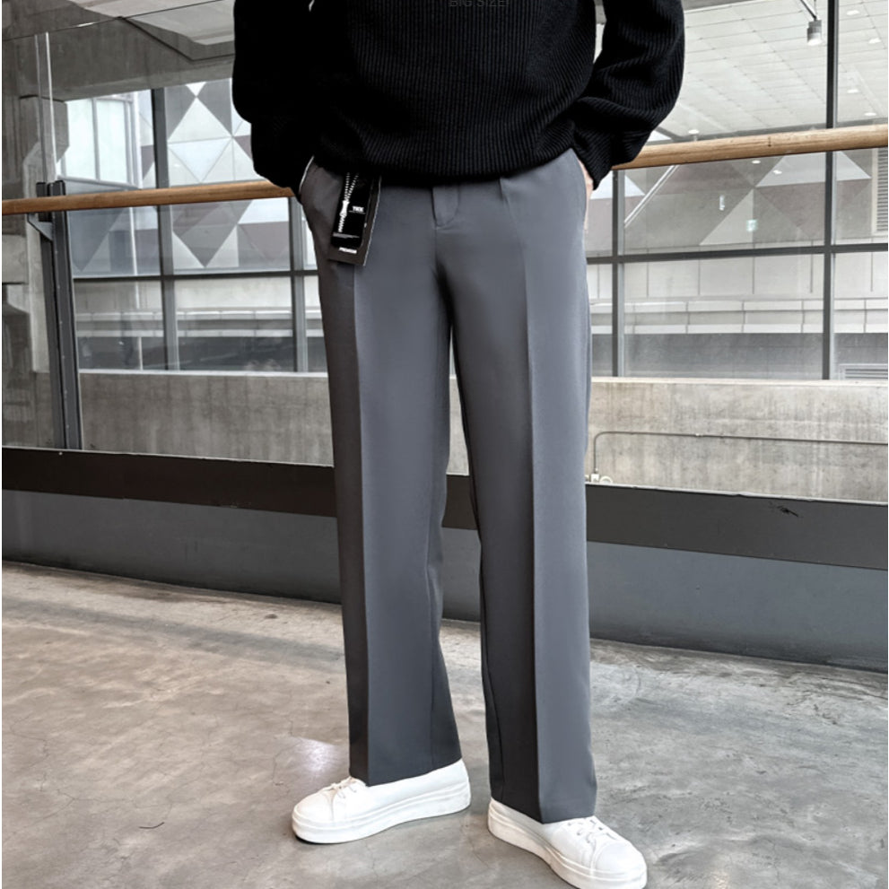 【Metanoia】韓國設計 涼感落地西裝褲