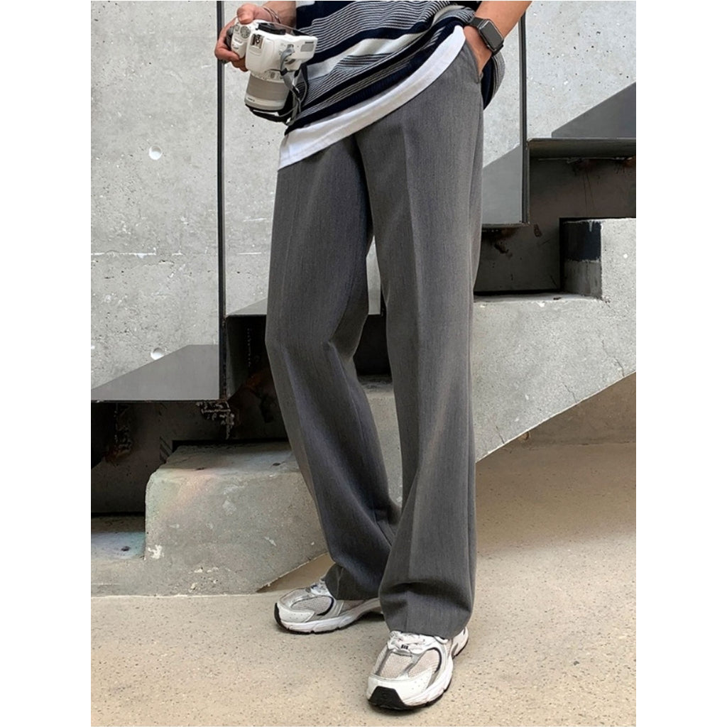 【Metanoia】🇰🇷韓製 後鬆緊寬鬆西裝落地褲 - 4